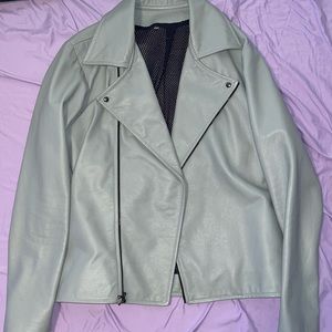 Steel Blue custom leather jacket. Completely custom made, no tags